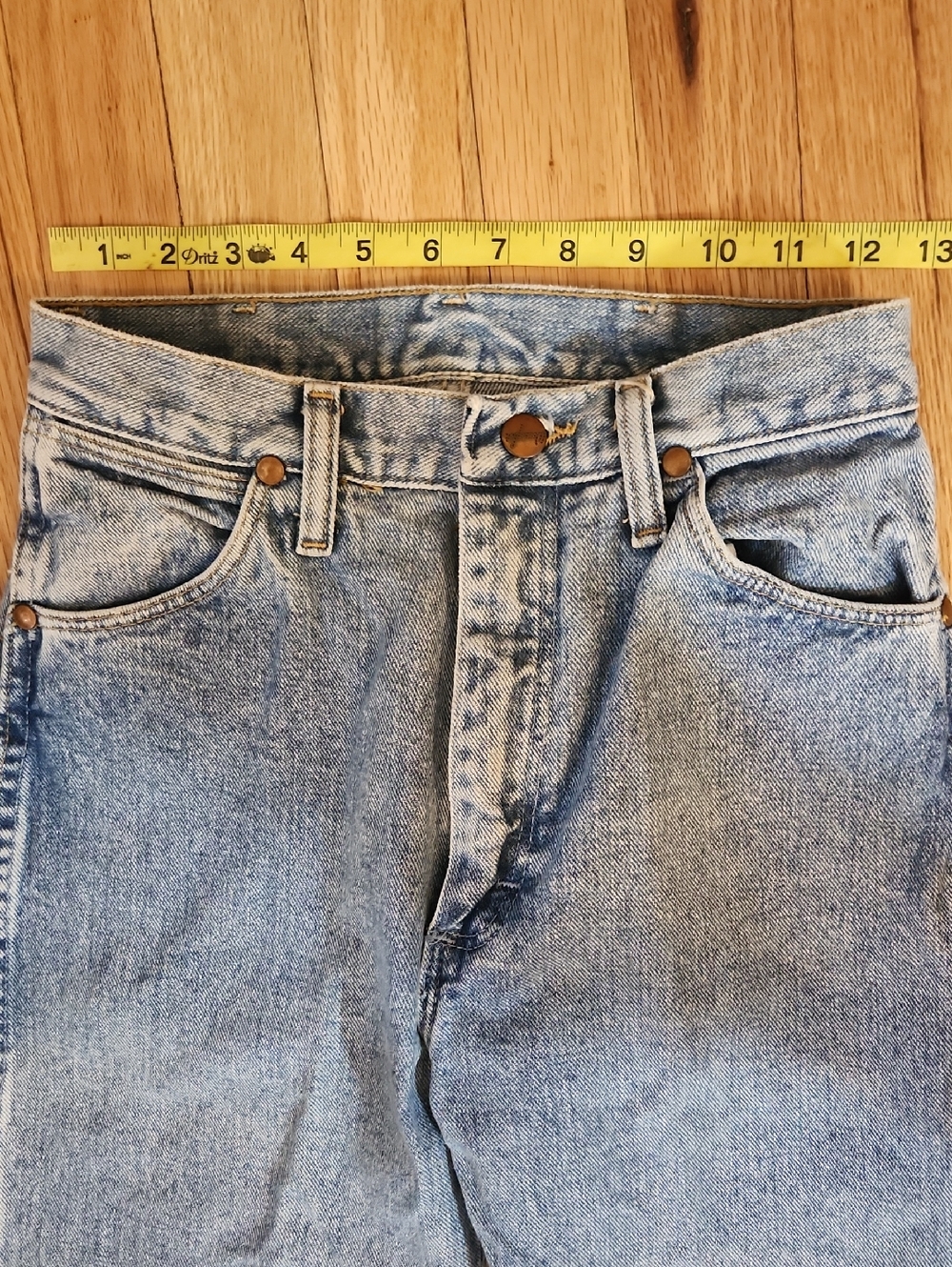 Vintage Womens Wrangler Light Blue Denim Jeans 5 X 36 Made In USA 100% Cotton - Picture 3 of 12